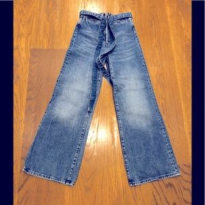 High waist wide leg zip up jeans H & M &Denim